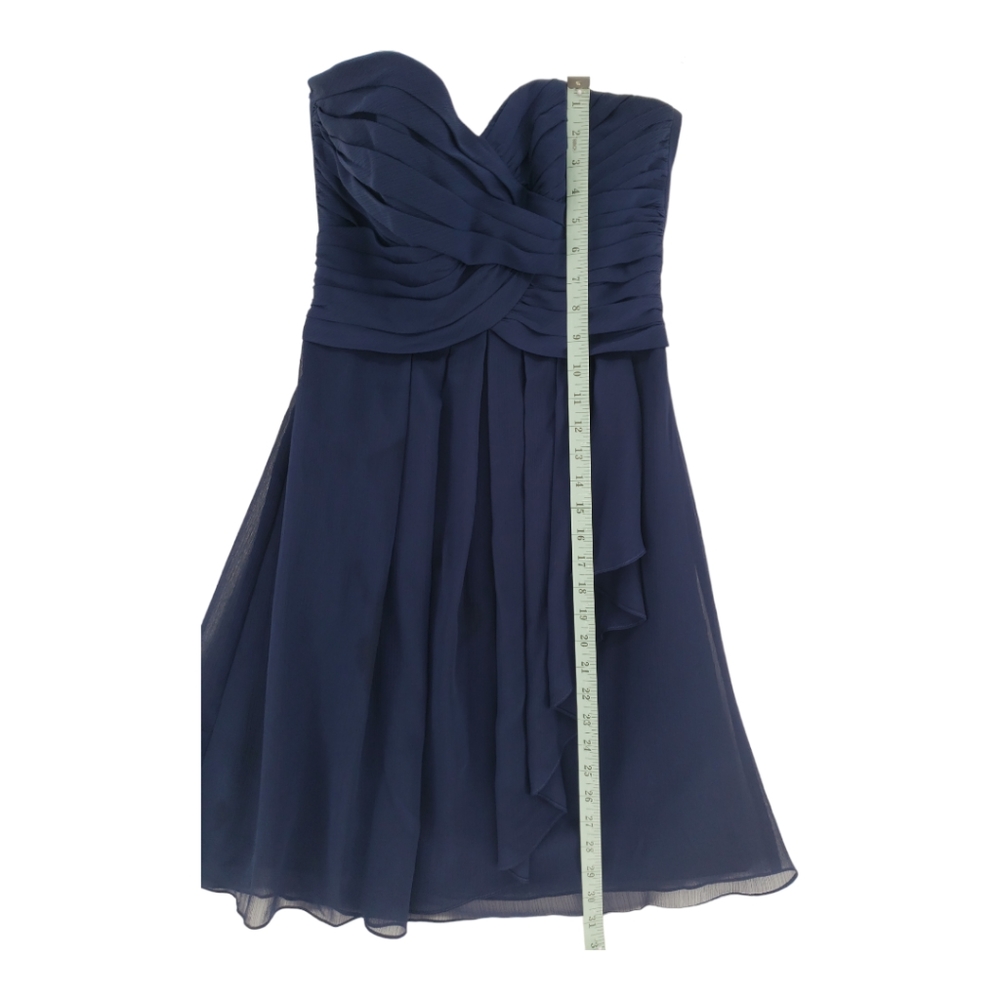 David's Bridal Strapless Sweetheart Neckline Short Dress Size 2 in Navy - Picture 7 of 13
